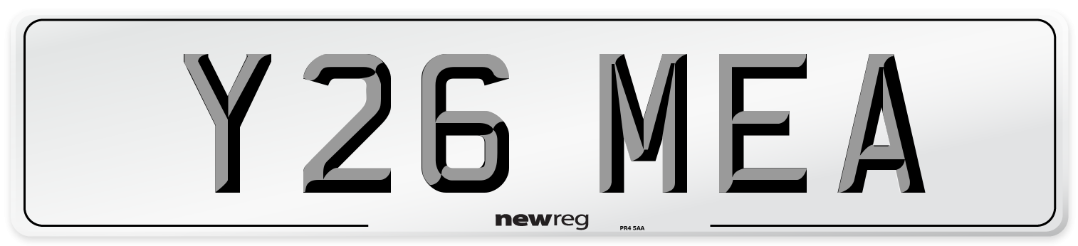 Y26 MEA Number Plate from New Reg